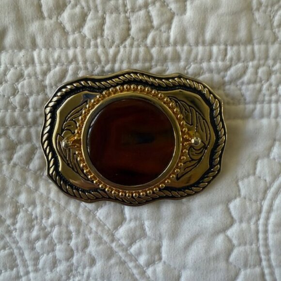 Vintage Gold Tone Belt Buckle - Picture 2 of 3